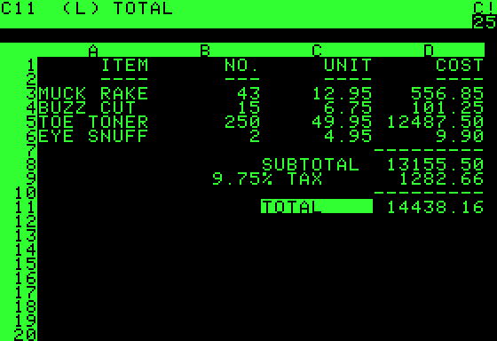 Visicalc, the first spreadsheet