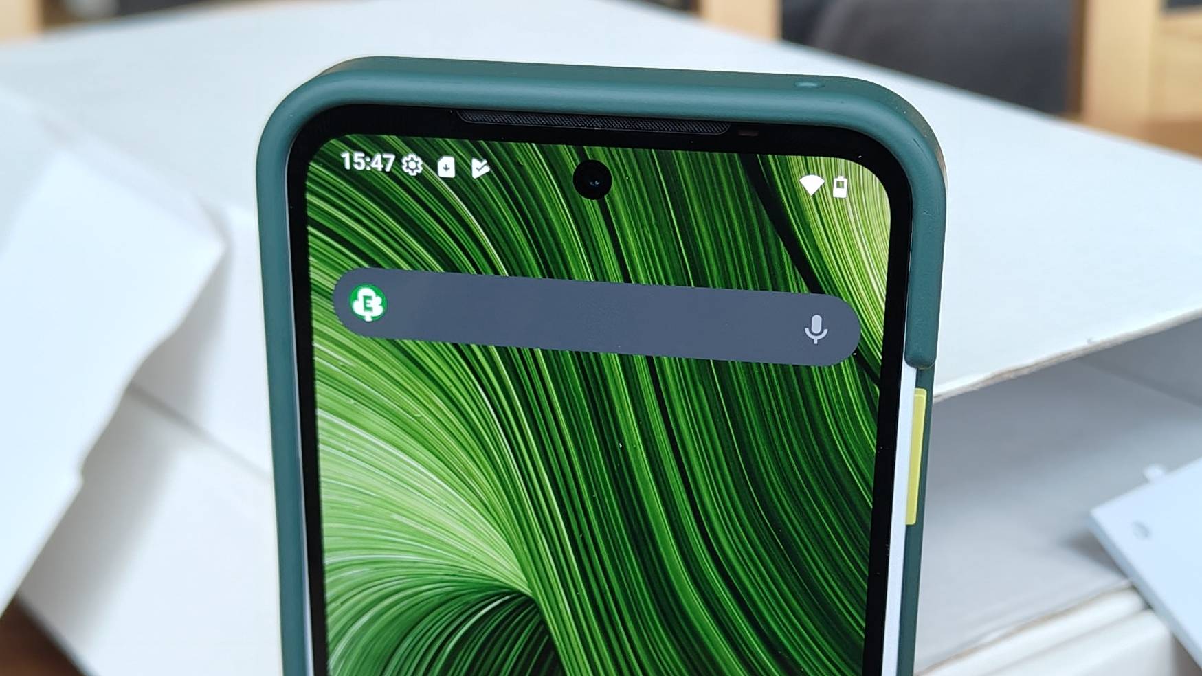 The Fairphone 6 front-facing camera.