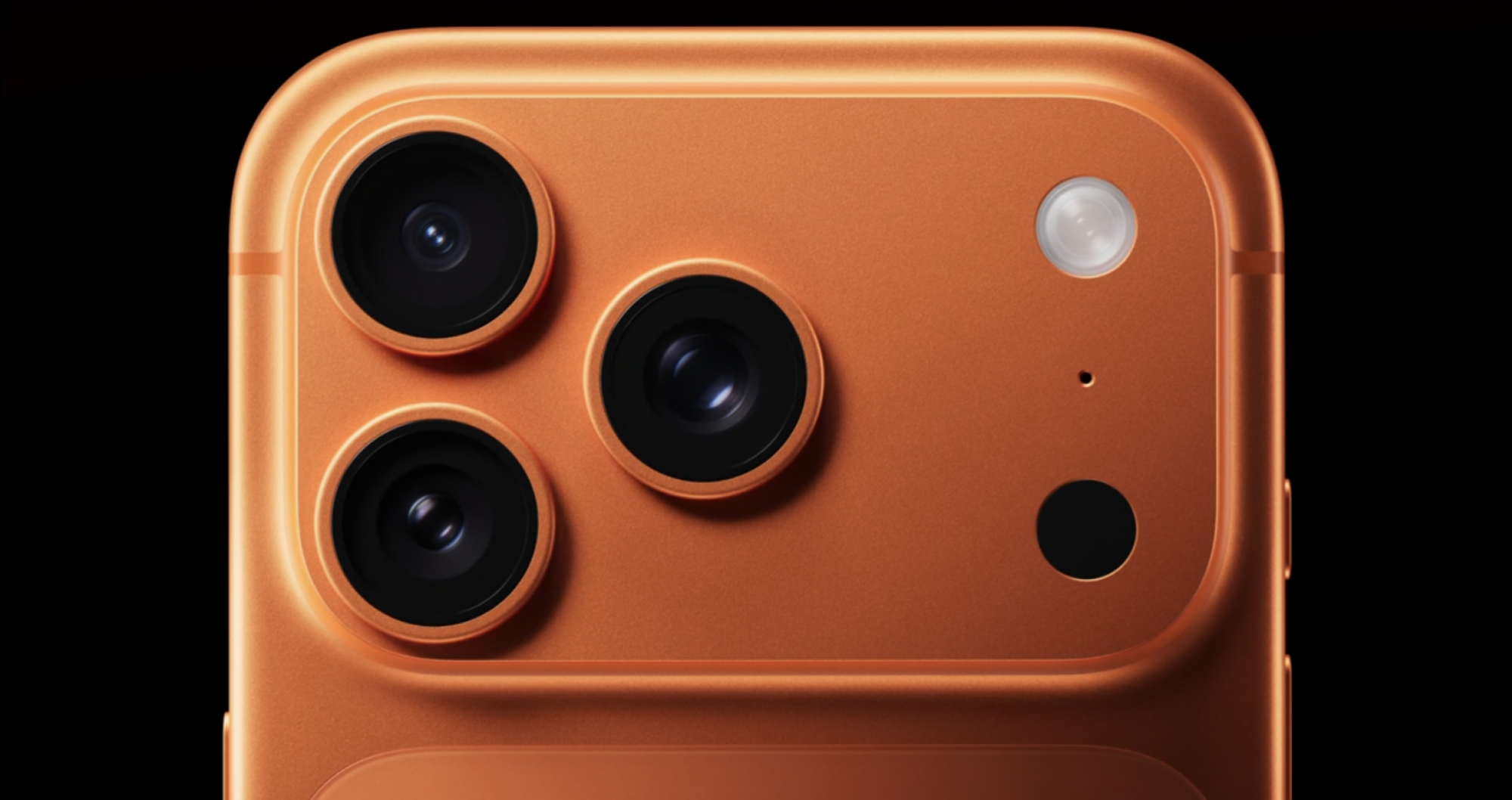 iPhone 17 Pro Max camera on orange model