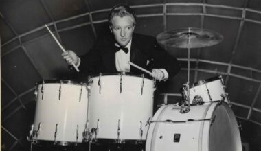 No Dancing in the Lift author Mandy Sayer's beloved father, jazz drummer Gerry Sayer, performing at the famed Trocadero ballroom, Sydney, in 1948.