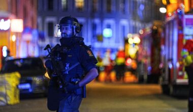 An armed police officer in Oslo. Pic: Reuters