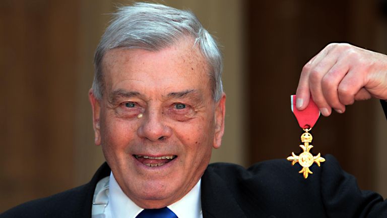 Harold (Dickie) Bird with his OBE in 2012. File pic: PA