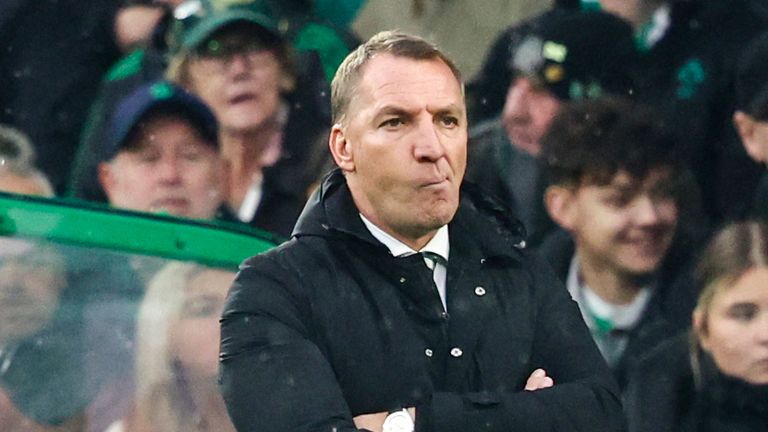 Rodgers during Celtic's match against Hibs