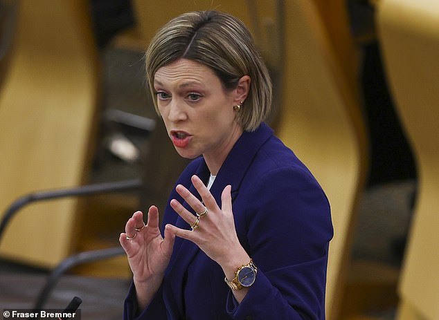 Education Secretary Jenny Gilruth is quizzed over unisex loos in schools at Holyrood on Tuesday