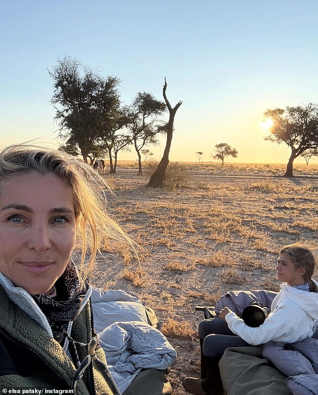 The sighting comes after Chris' wife Elsa recently enjoyed an African 'horse safari' with the couple's 13-year-old daughter, India