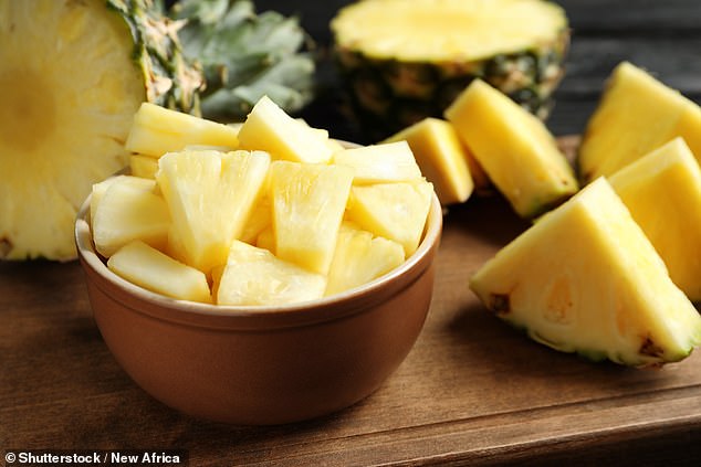 Pineapple juice is a good source of vitamin C, providing more than half the daily recommended intake