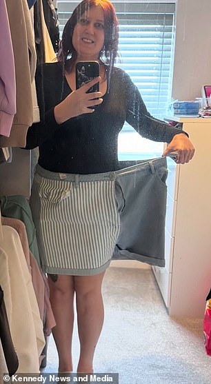 Sarah Dyson looking slimmer after she shed an impressive 15 stone