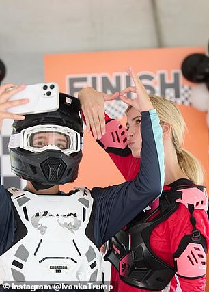 The safety-conscious mom made sure to wear her safety gear over her impressive outfit, with one snap showing her cutting an impressive figure out on a bike