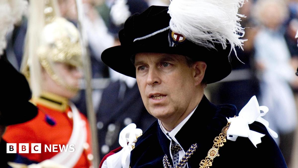 Prince Andrew in the robes of the Order of the Garter