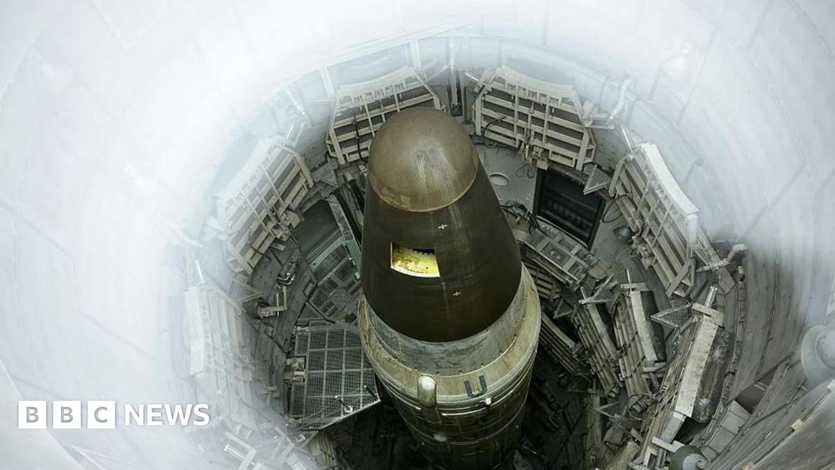A US nuclear missile, seen inside a silo