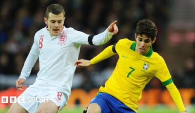 Jack Wilshere in action for England against Brazil