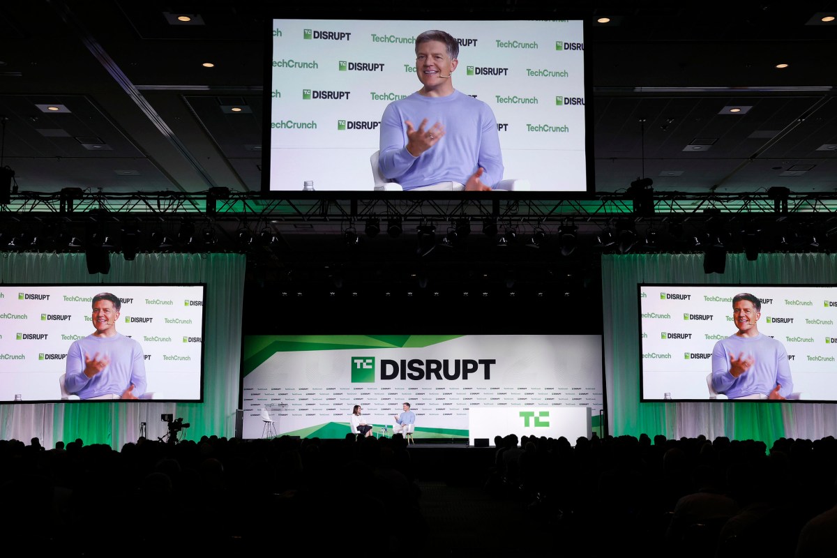 Editor-in-Chief & GM of TechCrunch, and Roelof Botha speak onstage during day one of TechCrunch Disrupt 2025 at Moscone Center on October 27, 2025 in San Francisco