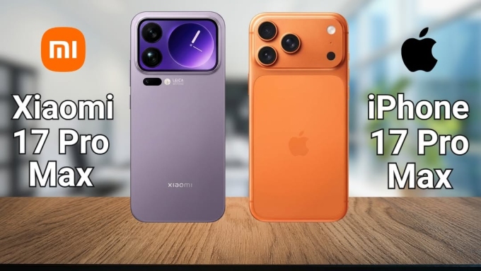 iPhone 17 Pro Max and Xiaomi 17 Pro Max side by side. Photo from Instagram