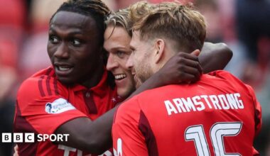 Jesper Karlsson (centre) has now scored three goals in two games