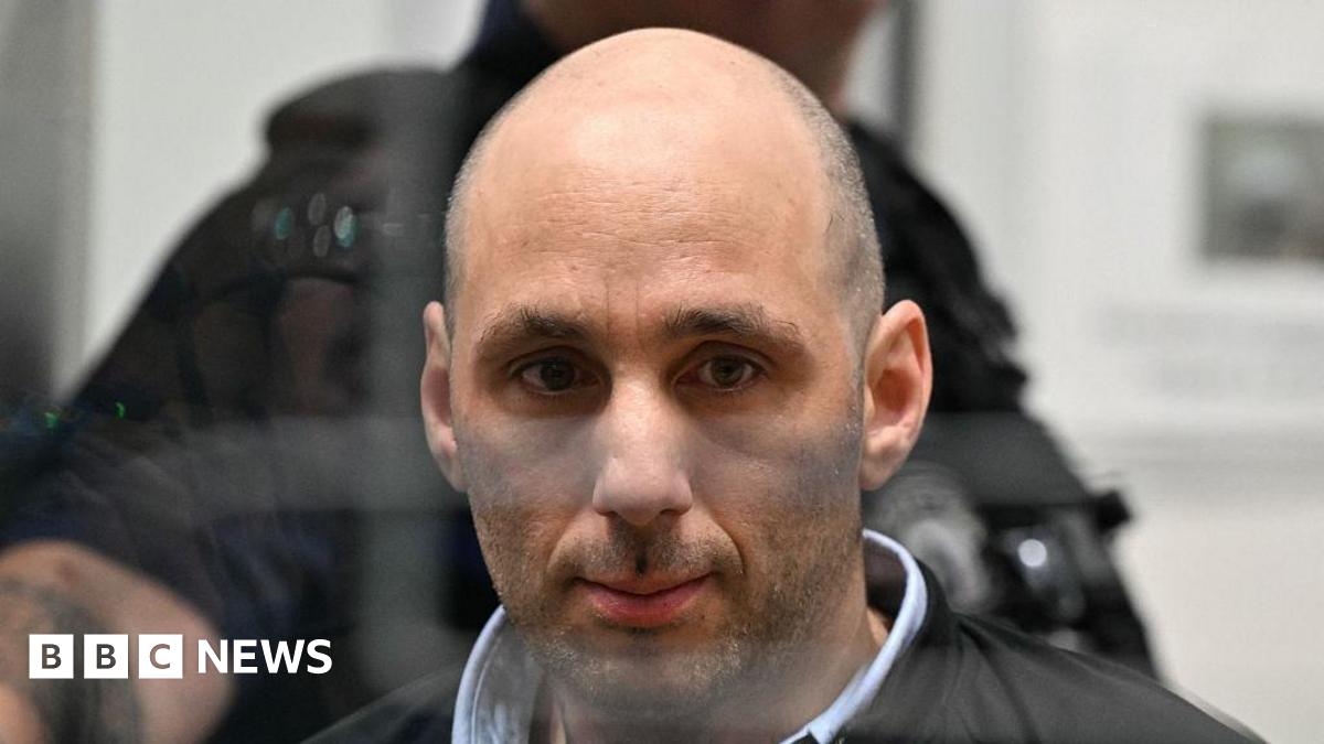 Cedric Jubillar is pictured in the courtroom of the Tarn Assizes at the opening of a hearing in his trial for the murder of his wife Delphine Jubillar,