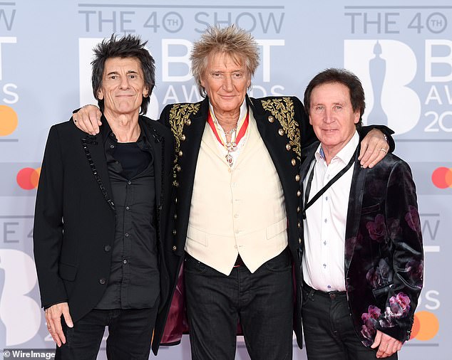 Rock legend Ronnie Wood says his old band The Faces are set for a comeback after recording new songs with Rod Stewart (L-R Ronnie Wood, Rod Stewart and Kenney Jones)