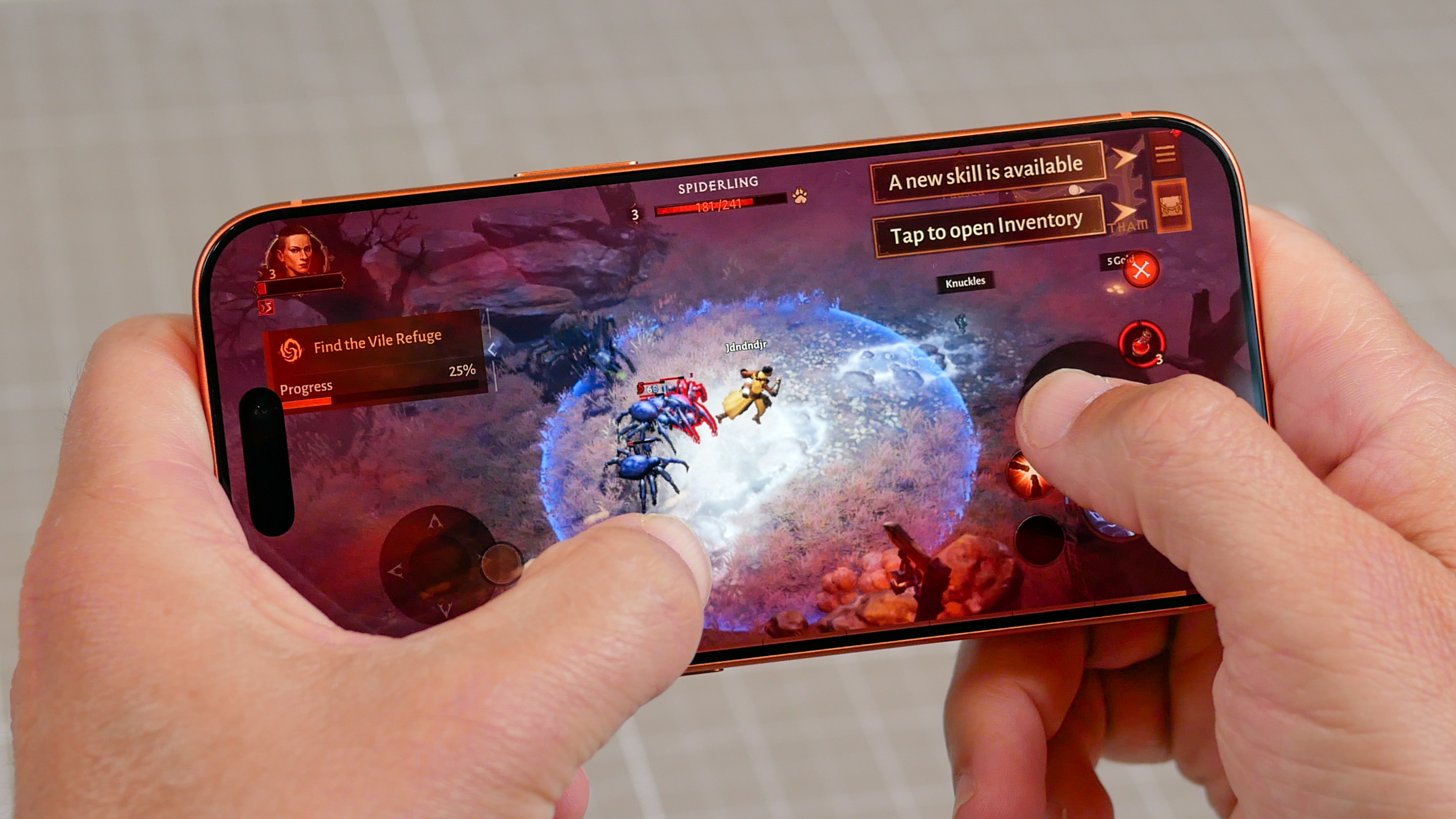 iPhone 17 Pro running Diablo Immortal.