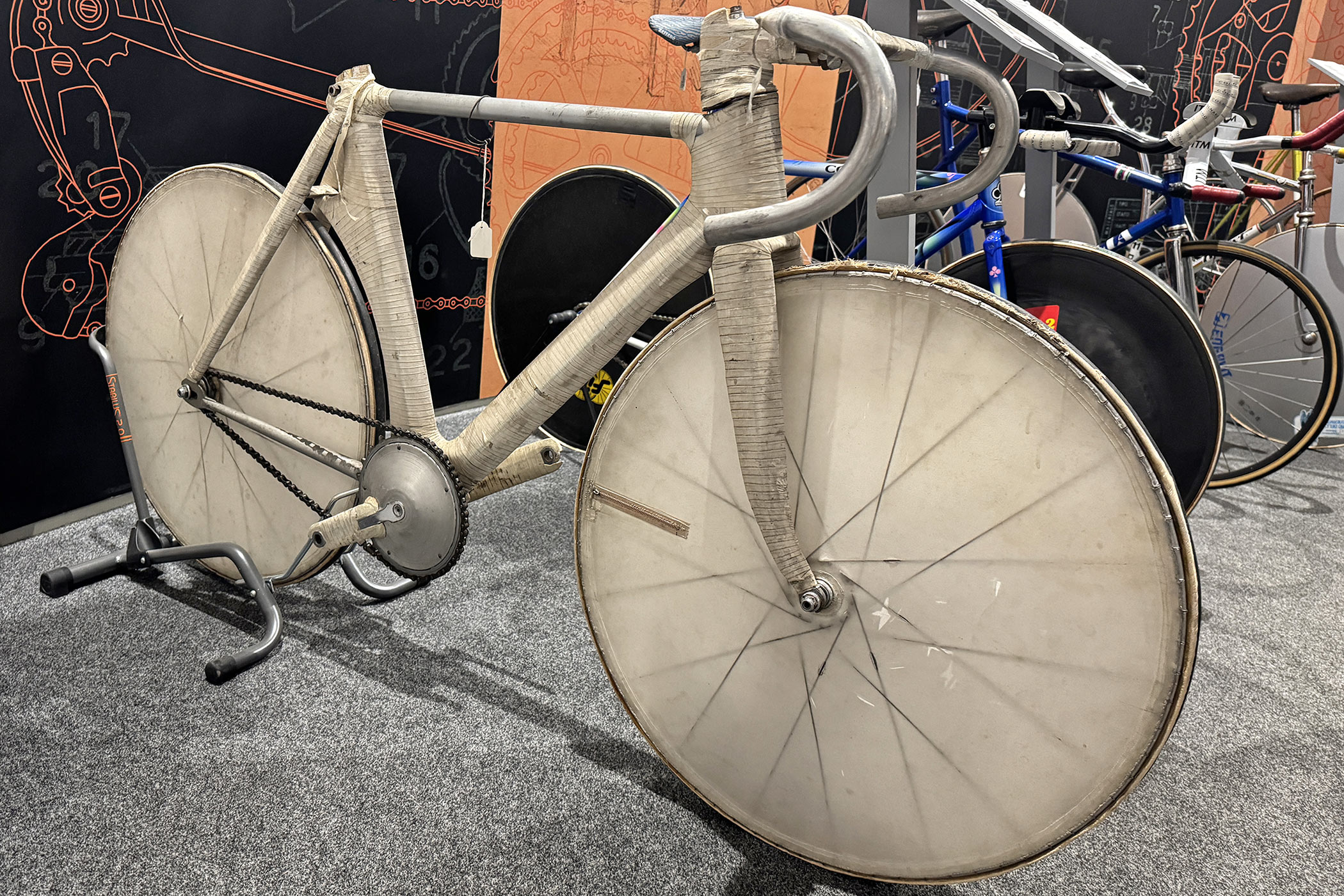 prototype aero bike in 1950 by Ing. Gazzoni, at the Ghisallo Cycling Museum