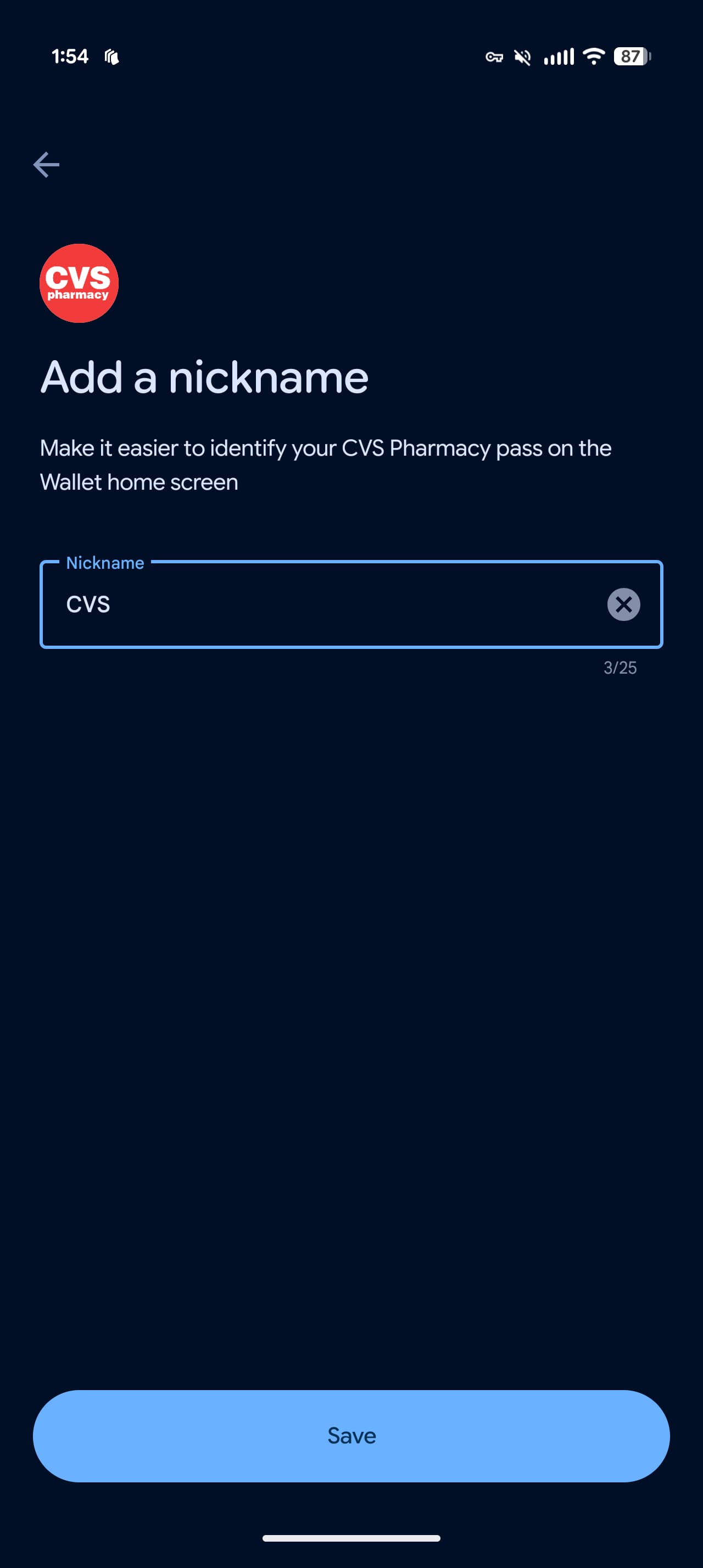Google Wallet nickname passes