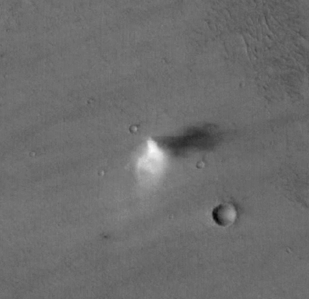 Mars Express sees a dust devil dancing across Mars