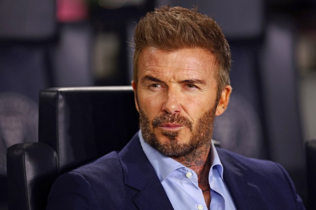 FORT LAUDERDALE, FLORIDA - APRIL 09: David Beckham, co-owner of Inter Miami CF, looks on prior to the CONCACAF Champions Cup 2025 Quarter-final second leg match between Inter Miami CF and Los Angeles Football Club at Chase Stadium on April 09, 2025 in Fort Lauderdale, Florida. (Photo by Megan Briggs/Getty Images)