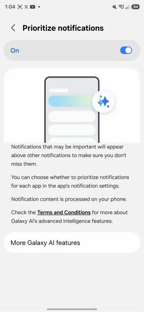 The feature's description on One UI 8.5. | Image credit – SammyGuru - Samsung may fix your messy notifications with another Apple-inspired One UI 8.5 feature