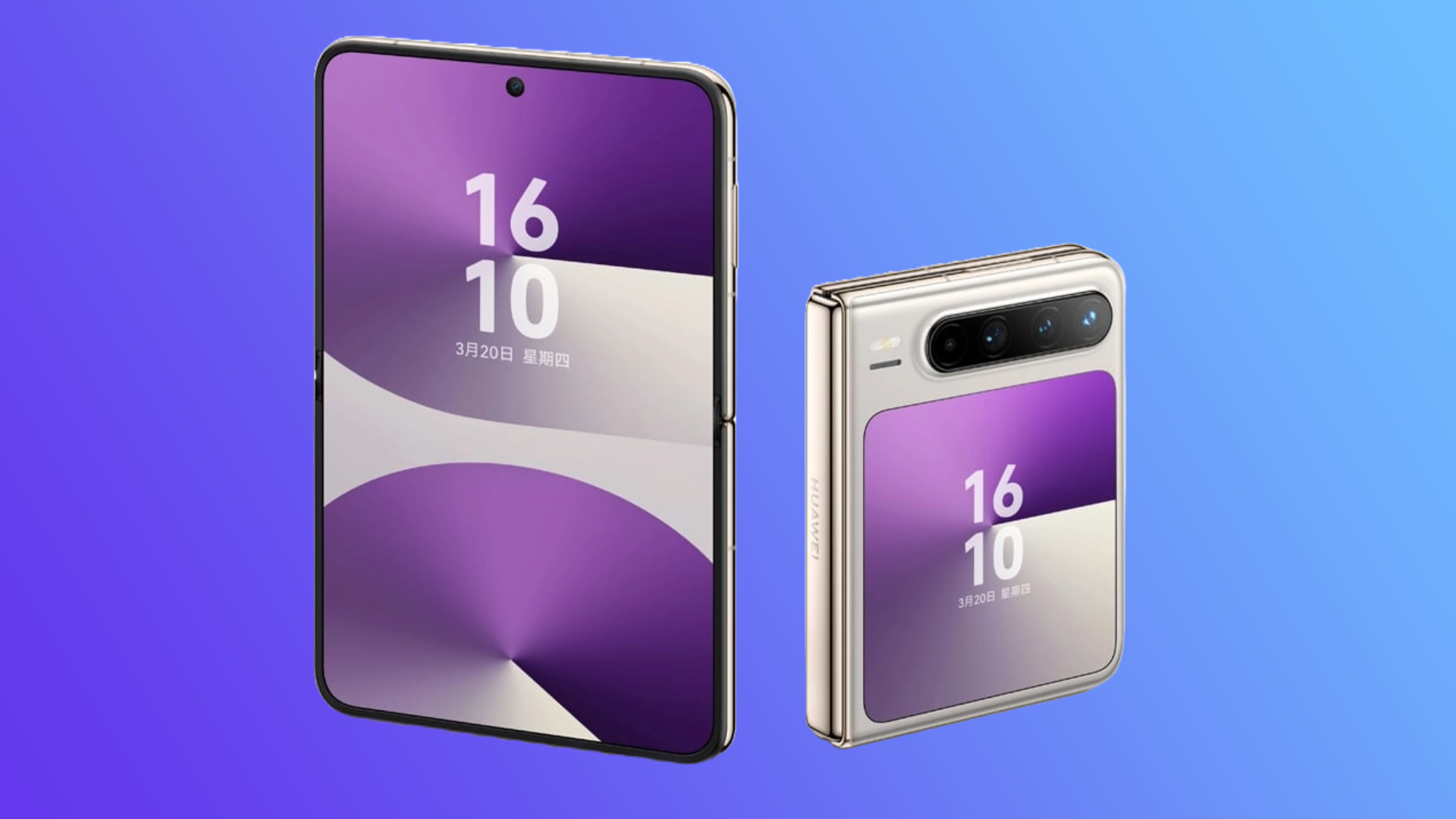 The Huawei Pura X in both folded and unfolded states