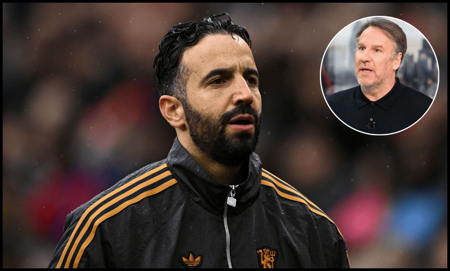 Ruben Amorim looks on from the touchline.