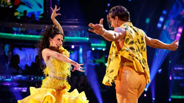 Amber Davies performing on Strictly