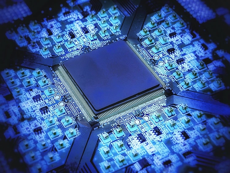 Prototype image of the analog reservoir AI chip