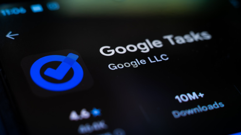 Google tasks on a smartphone app store