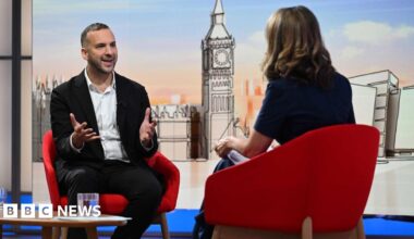 Zack Polanski being interviewed by the BBC.