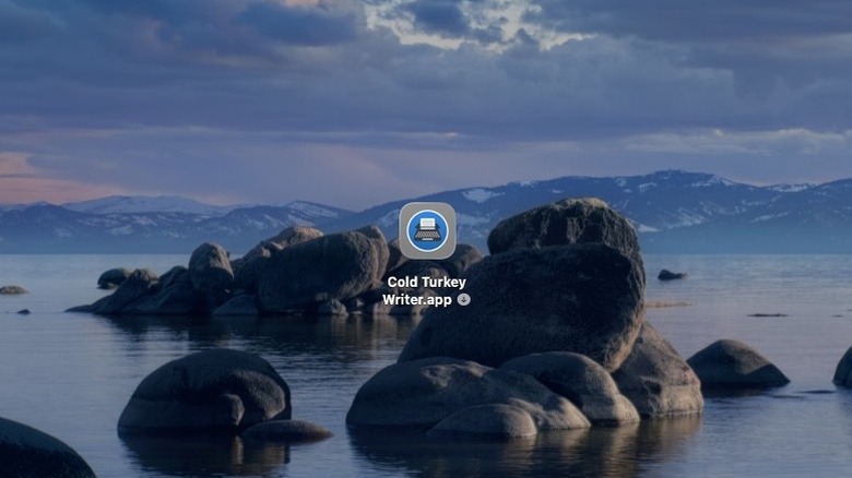 Cold turkey writing app icon on macOS desktop