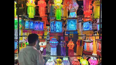 Diwali market sees high demand for colourful lanterns