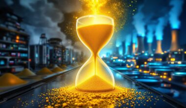 Hourglass symbolizing secondary uranium supply chains.