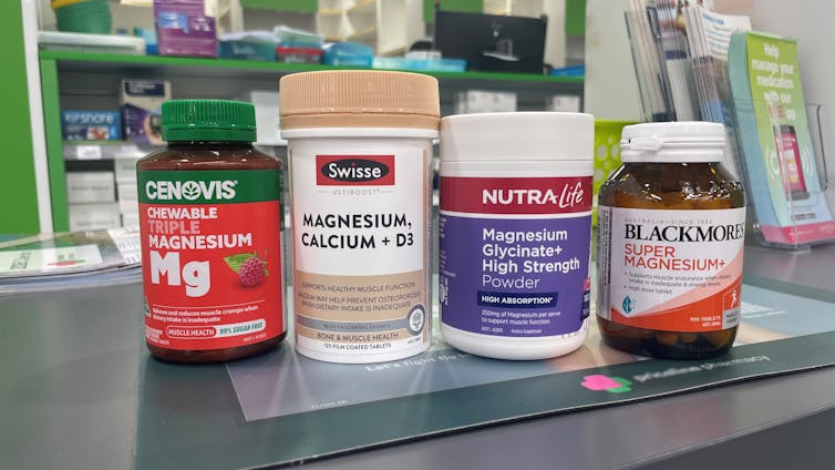 Different brands of magnesium supplements