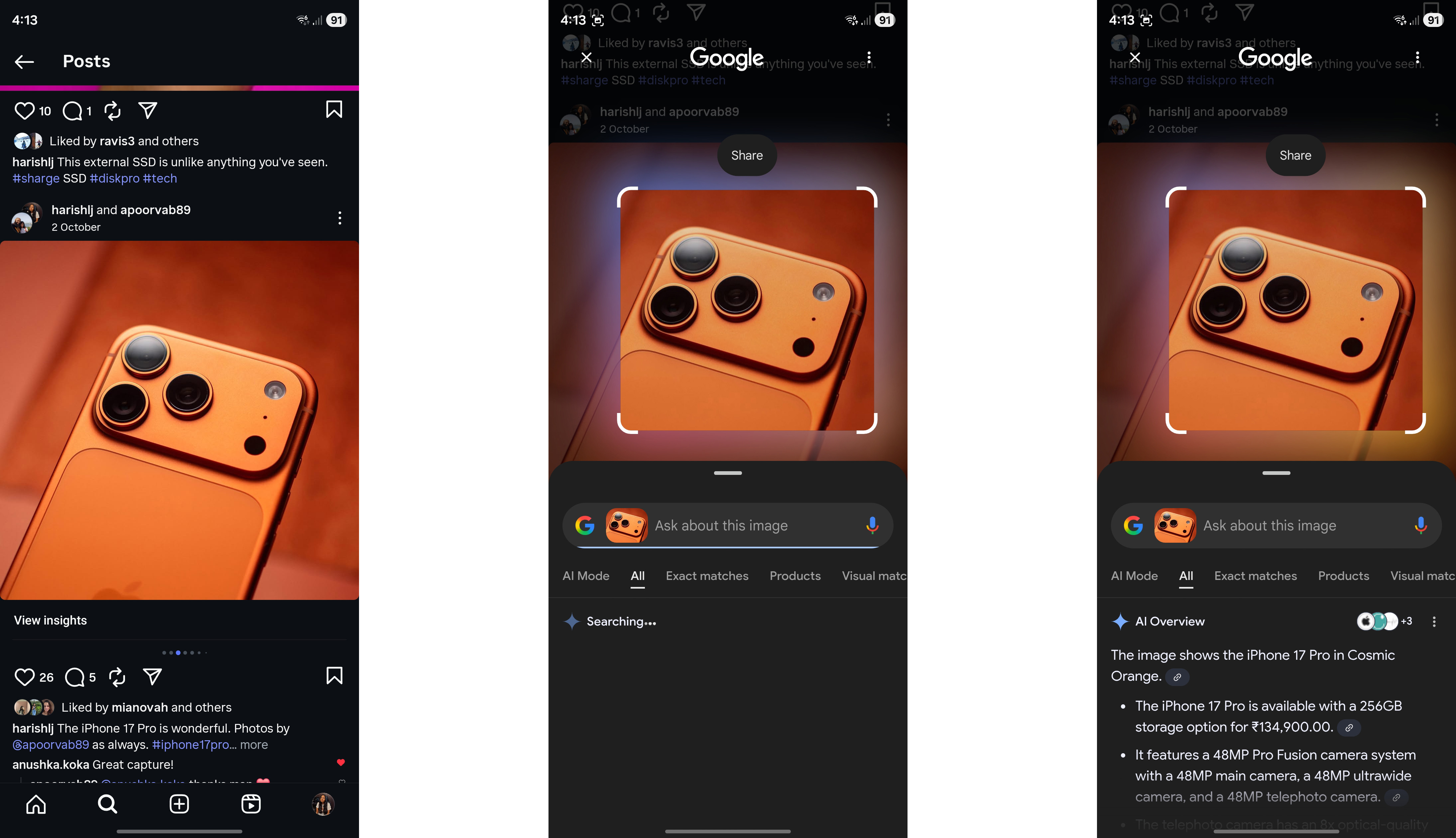 Circle to Search on a Samsung Galaxy Z Fold 7