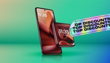 A Motorola phone on a CNET background.