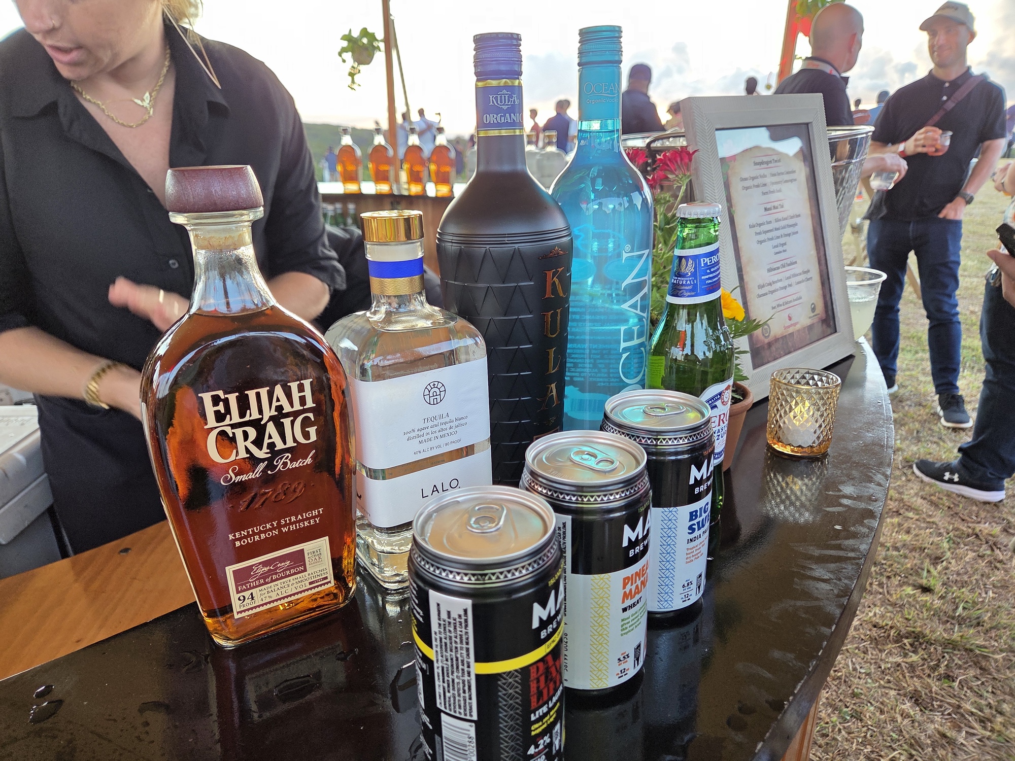 Bottles at a bar shot by Galaxy S25 Plus