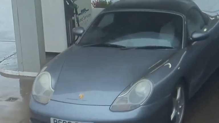 Pearson's Porsche on the day of the murder. Pic: Crown Office
