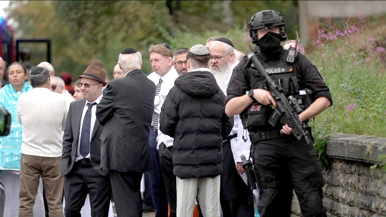 Armed police at the scene