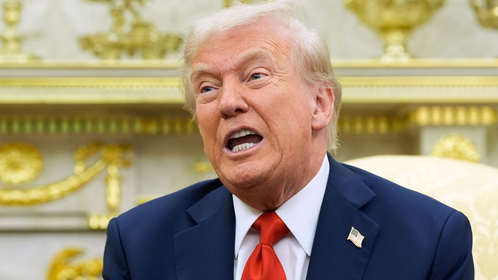 Donald Trump said the additional tariffs would begin on 1 November. Pic: Reuters