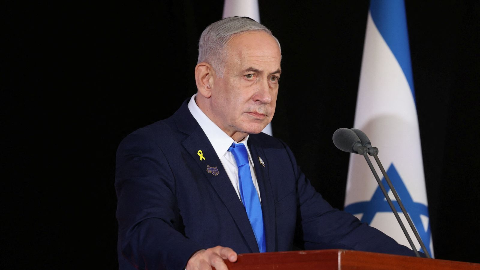 Benjamin Netanyahu had ordered earlier strikes after claiming troops had come under fire. Pic: Reuters