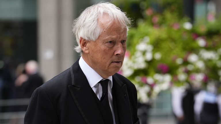 Lord Peter Rosslyn arriving at the Duchess of Kent's funeral. Pic: PA