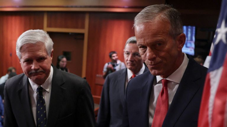 Republican senators blamed the Democrats for not keeping the government open. Pic: Reuters