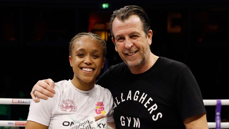 Natasha Jonas and trainer Joe Gallagher 