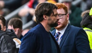 Rangers head coach Russell Martin walked down the tunnel on the full time whistle