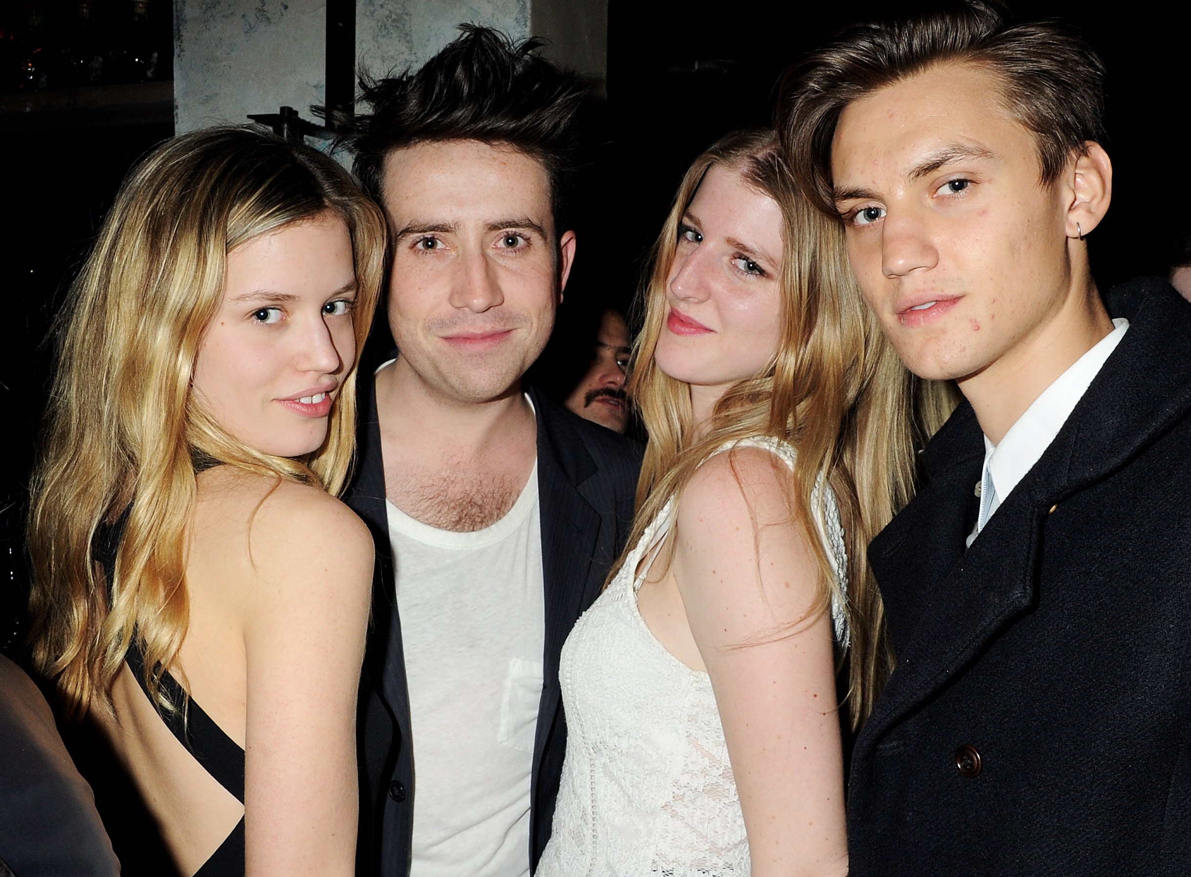 Georgia May Jagger, Nick Grimshaw, Gillian Orr and Josh McLellan at a private dinner.
