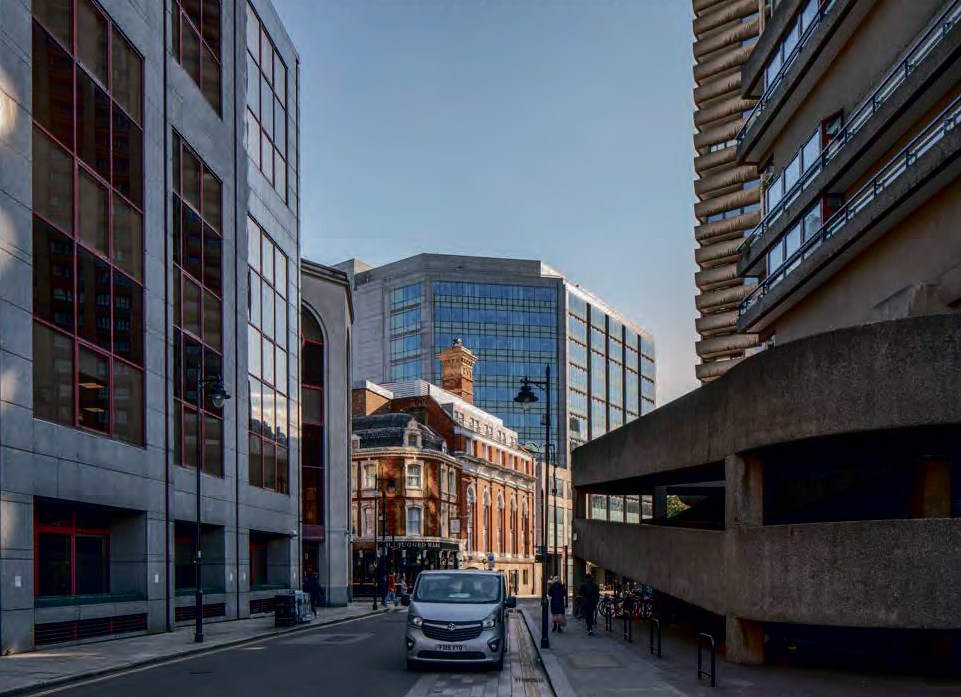 Street view of the new plans for One Silk Street by Lipton Rogers Developments.