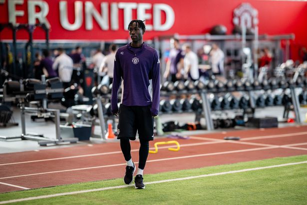Sekou Kone pictured in the Manchester United gym this week as his recovery continues